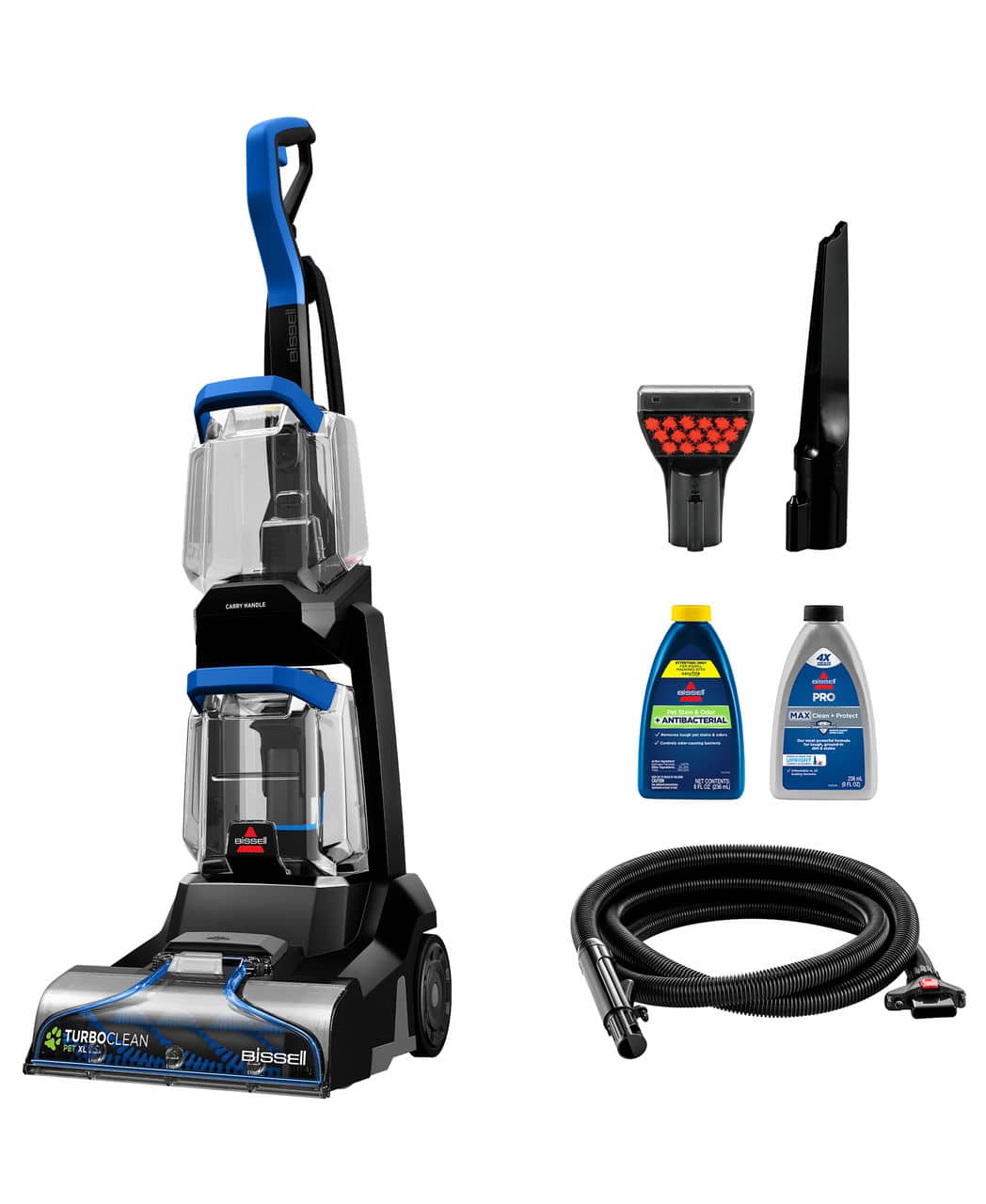 BISSELL - TurboClean Pet XL - Black with Colbalt Blue Accents - Front_Zoom
