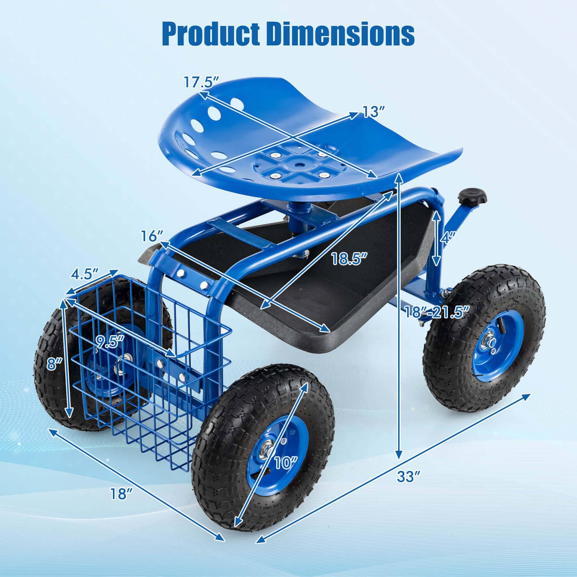 Product Dimensions: 17.5" x 13" x 4.5" x 16" x 18.5" x 8" x 9.5" x 18" x 10" x 18"-21.5" x 33"