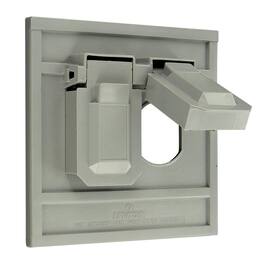 Leviton - 1-Gang Oversize Weather-Resistant Duplex Wallplate, Thermoplastic, Device Mount, Horizontal - White