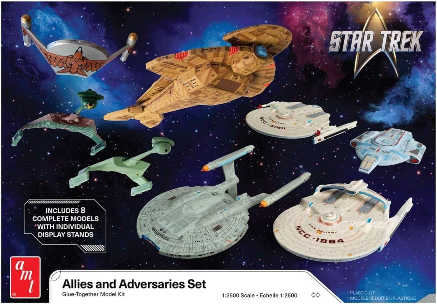 PopMarket - Star Trek Adversaries & Allies Ship Set AMT Model Kit - COLLECTIBLES - Multicolor