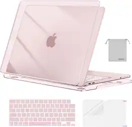 mosiso - 2026 MacBook Neo 13 inch A3404 Protective Hard Shell Case Kit with Keyboard Covers and Screen Protector - Crystal Blush