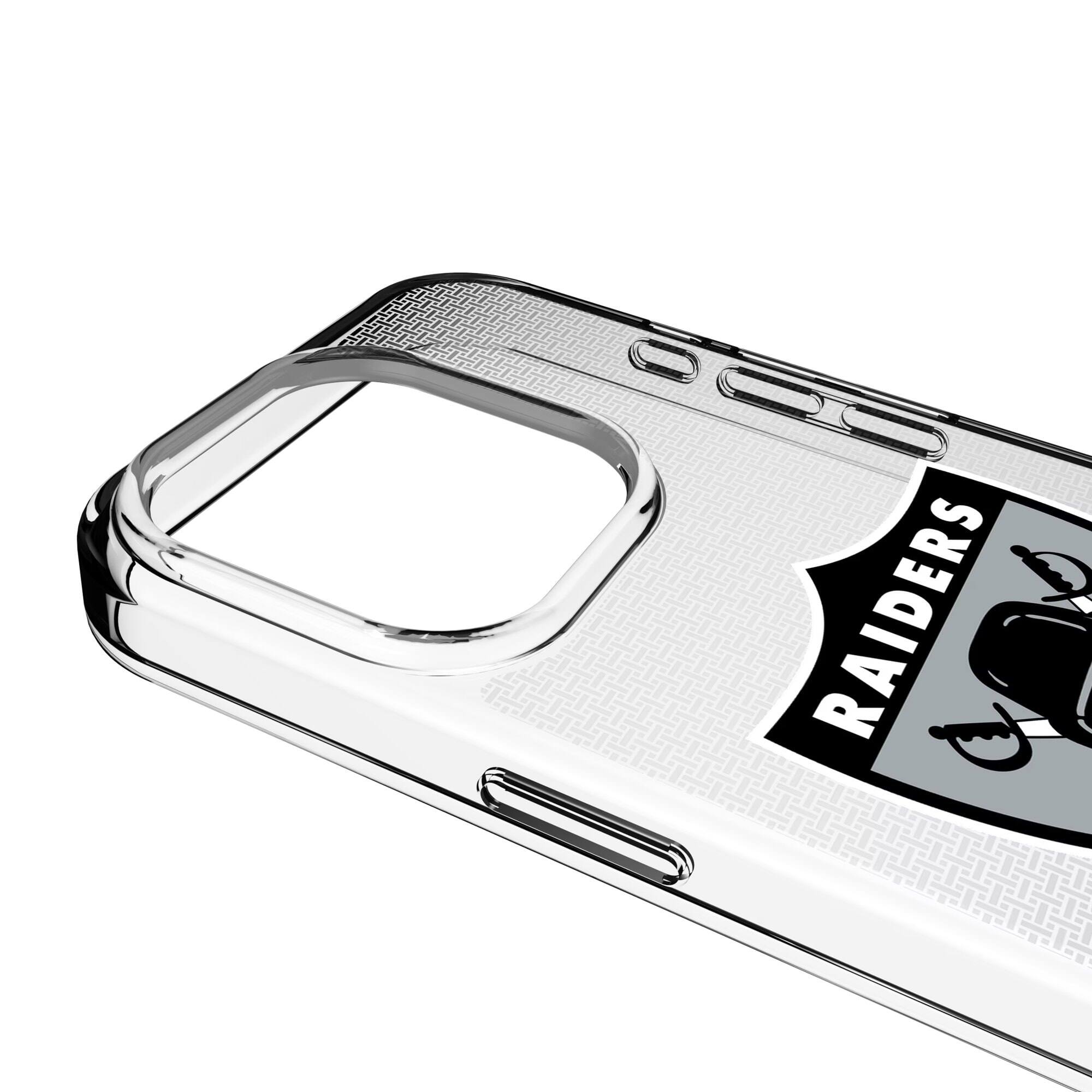 Alt View 2. Keyscaper - Oakland Raiders Linen Logo iPhone Clear Case - 14 - Multicolor.