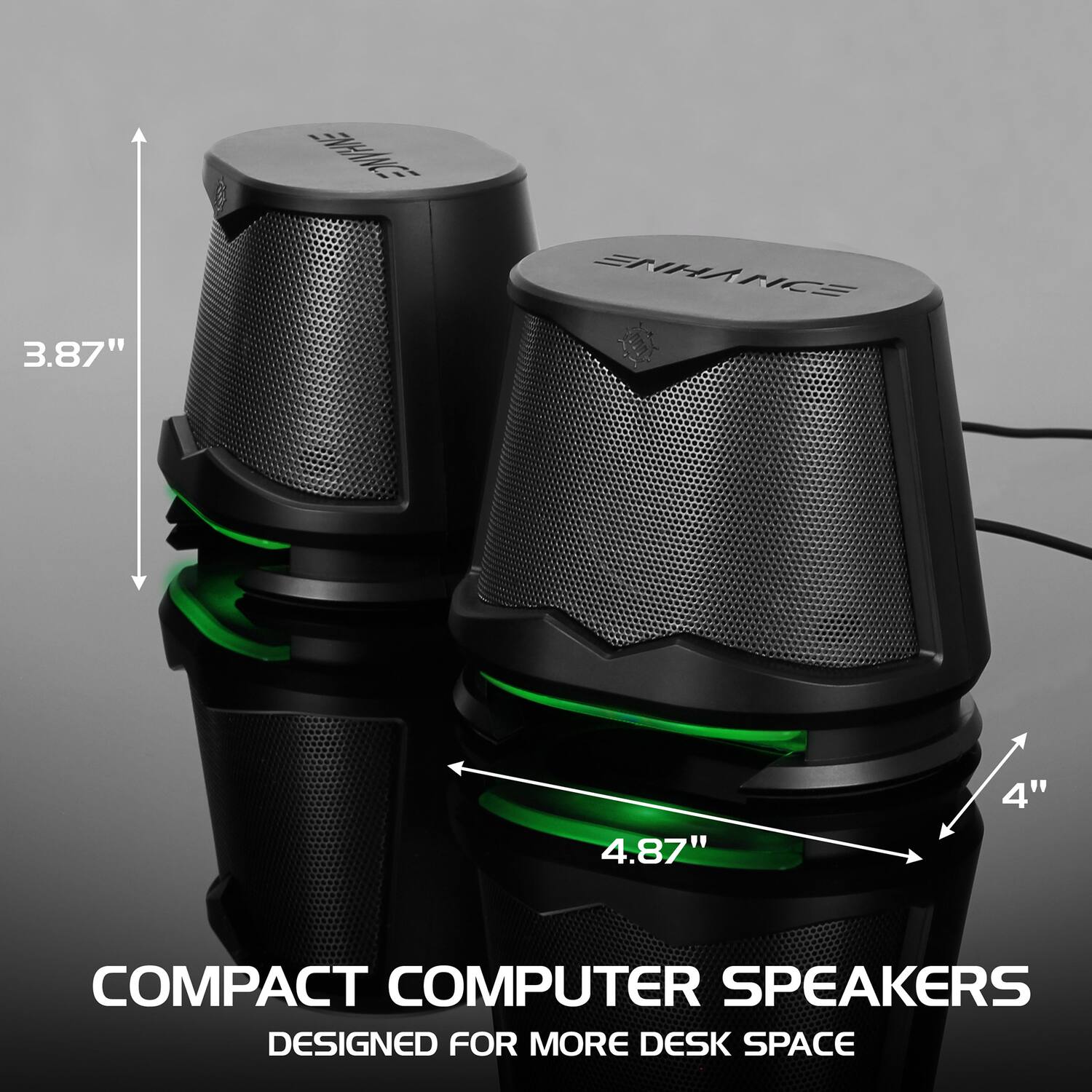 EVNE I HCS 3.87" 4.87" 4" COMPACT COMPUTER SPEAKERS DESIGNED FOR MORE DESK SPACE