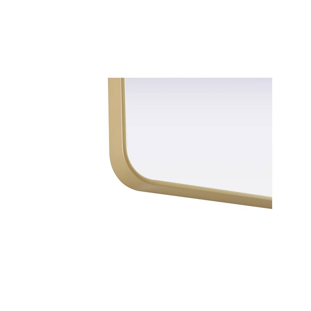 Back. Elegant Decor - Contour Metal Rectangle Mirror 30x36 in Brass - Brass.