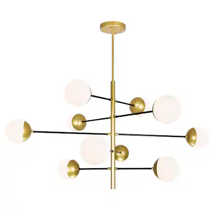 Front. CWI Lighting - Compass 10 Light Chandelier With Medallion Gold Finish - Medallion Gold.