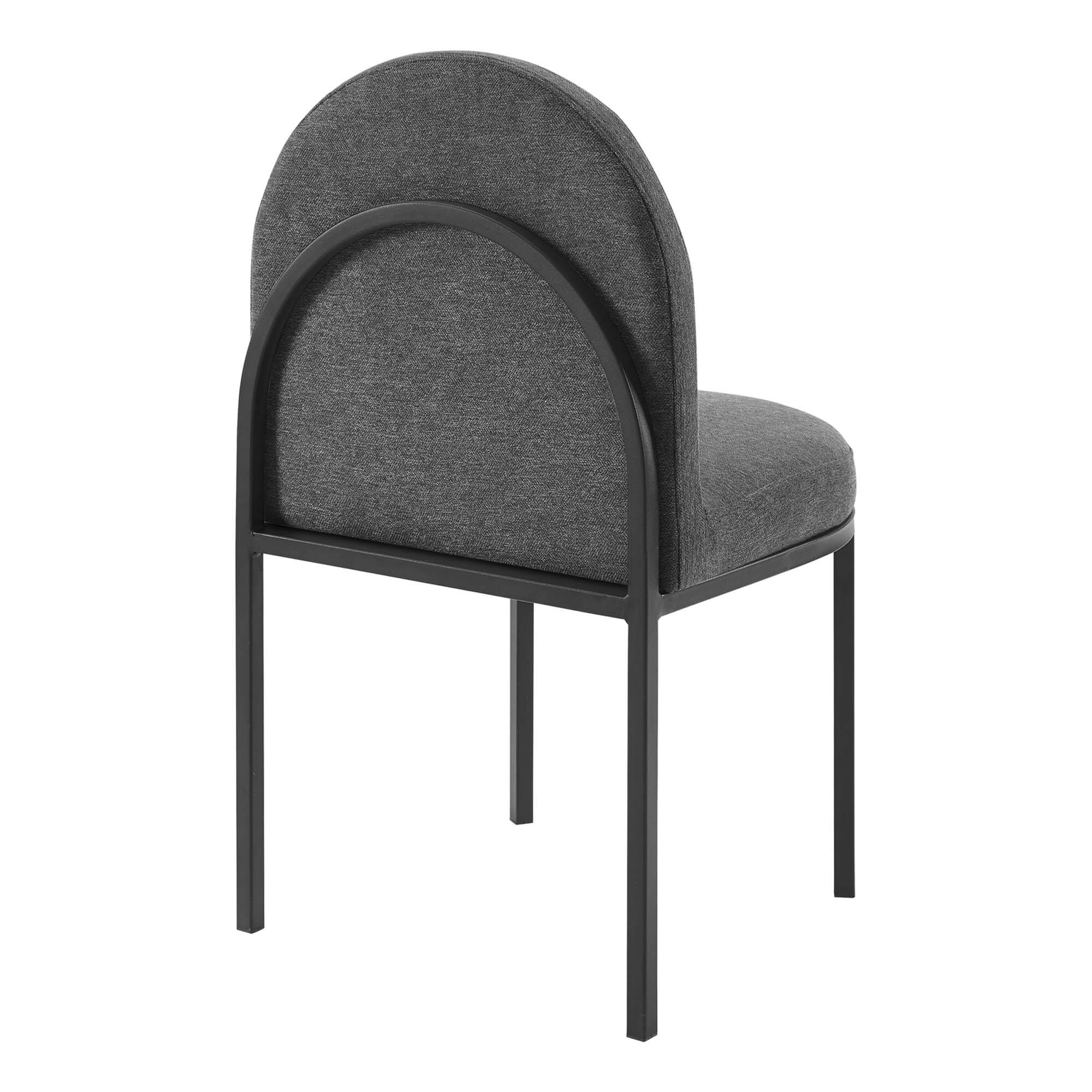 Alt View 2. Modway - Isla Channel Tufted Upholstered Fabric Dining Side Chair by Modway - Black Charcoal.
