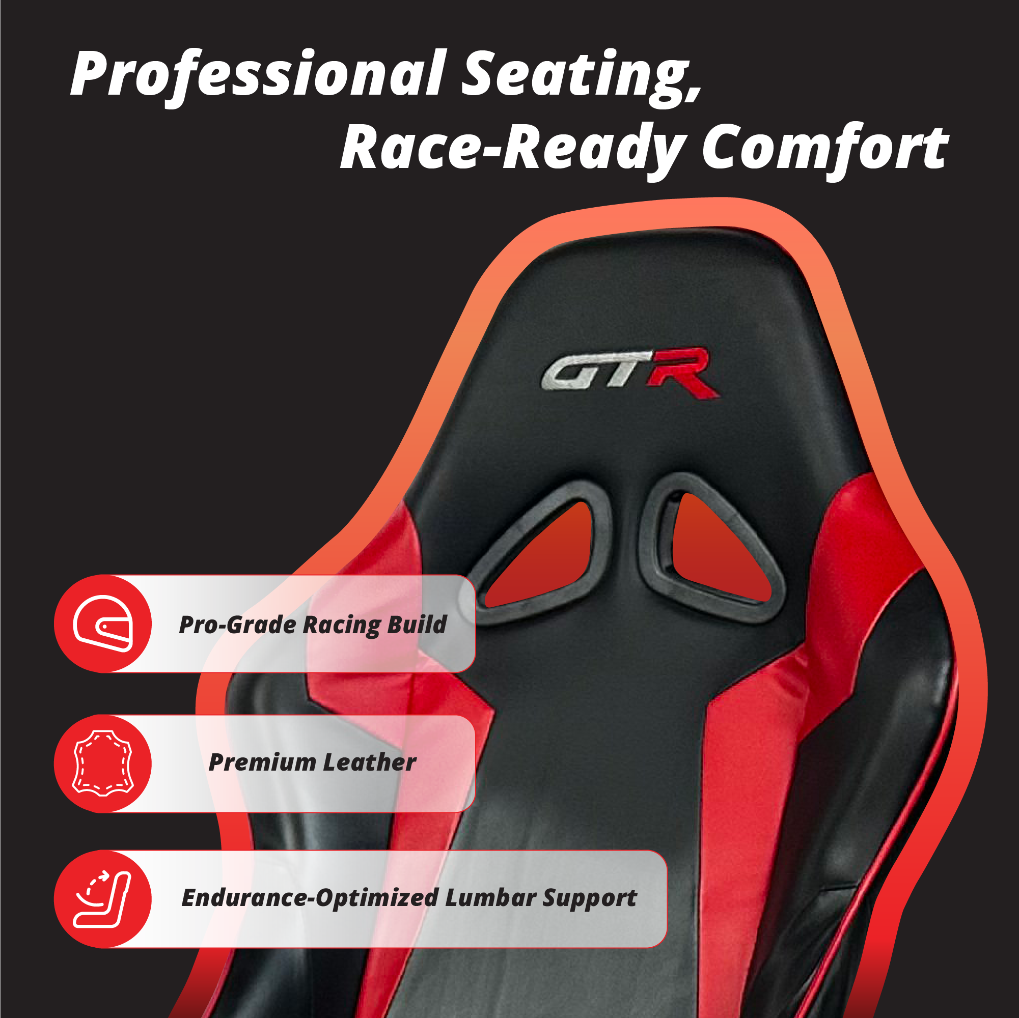 Professional Seating, Race-Ready Comfort

- Pro-Grade Racing Build
- Premium Leather
- Endurance-Optimized Lumbar Support