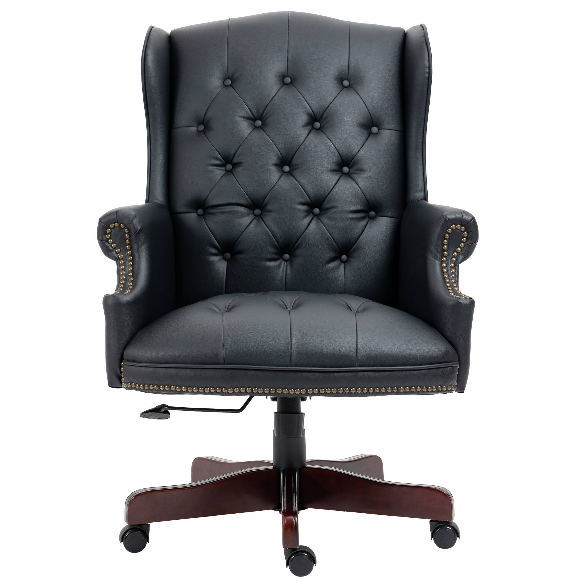 Alt View 5. Spaco - Spaco Ergonomic Executive Office Chair, High Back Reclining, Thick Padded, PU Leather, Glide Casters, for Home Office - Black.