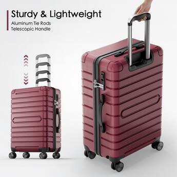 Sugift 3 Piece Hardshell Luggage Sets Checked Spinner PC & ABS Sugift 3 Piece Hardshell Luggage Sets Checked Spinner PC & ABS