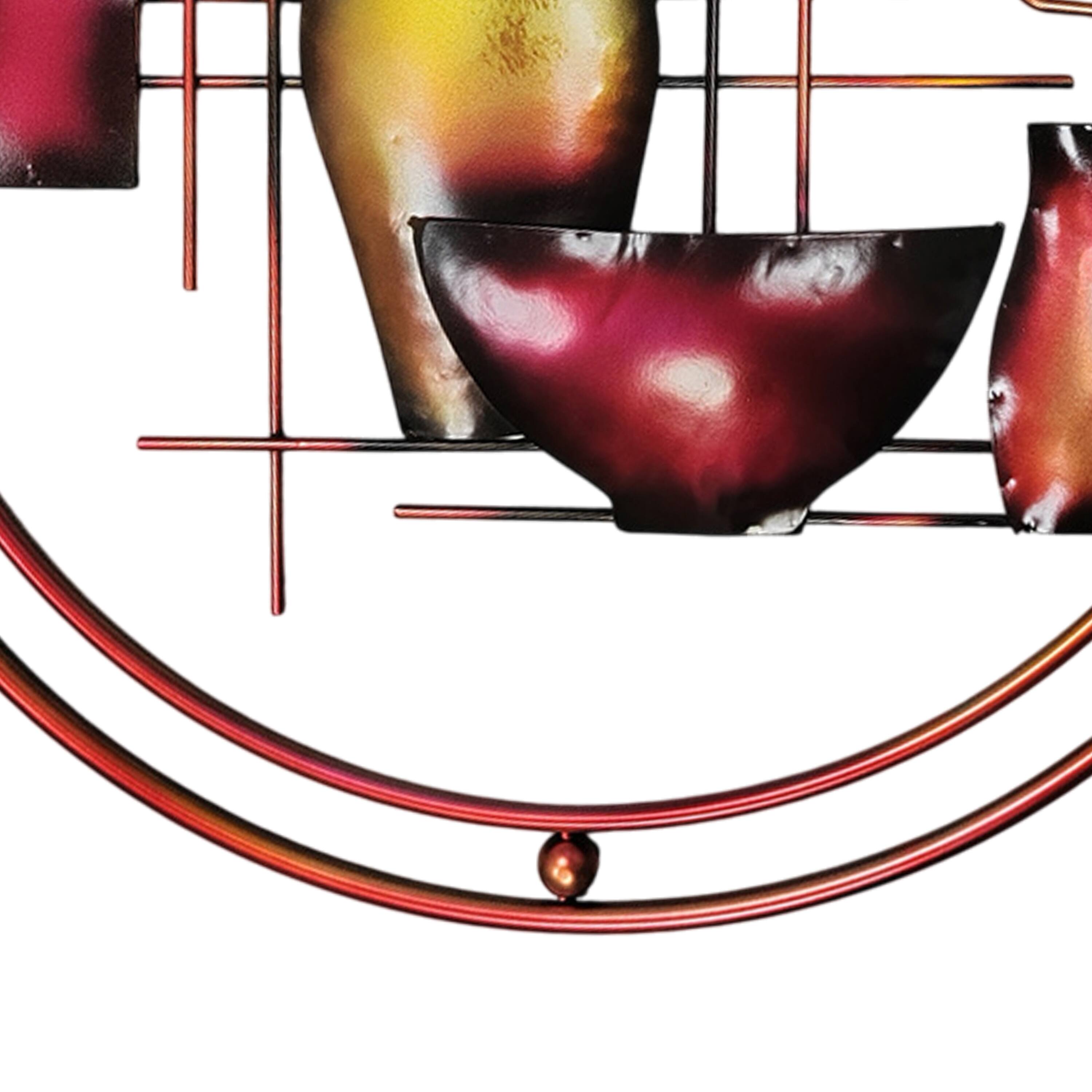 Alt View 2. Manhattan Lane - 22 Inch Round Metal Wall Decor With Vase - Multicolor.