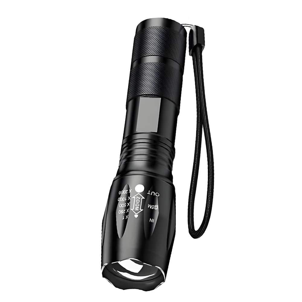 Cluzine - Tactical LED Flashlight,IP65 Waterproof, Aluminum Alloy, 3xAAA Battery Powered for Camping