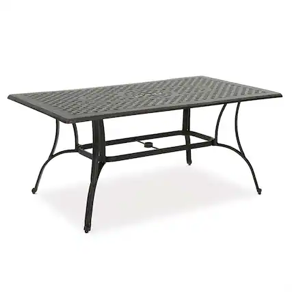 Front. Hivvago - Cast Aluminum 40 x 70 inch Outdoor Dining Table in Bronze - Bronze.