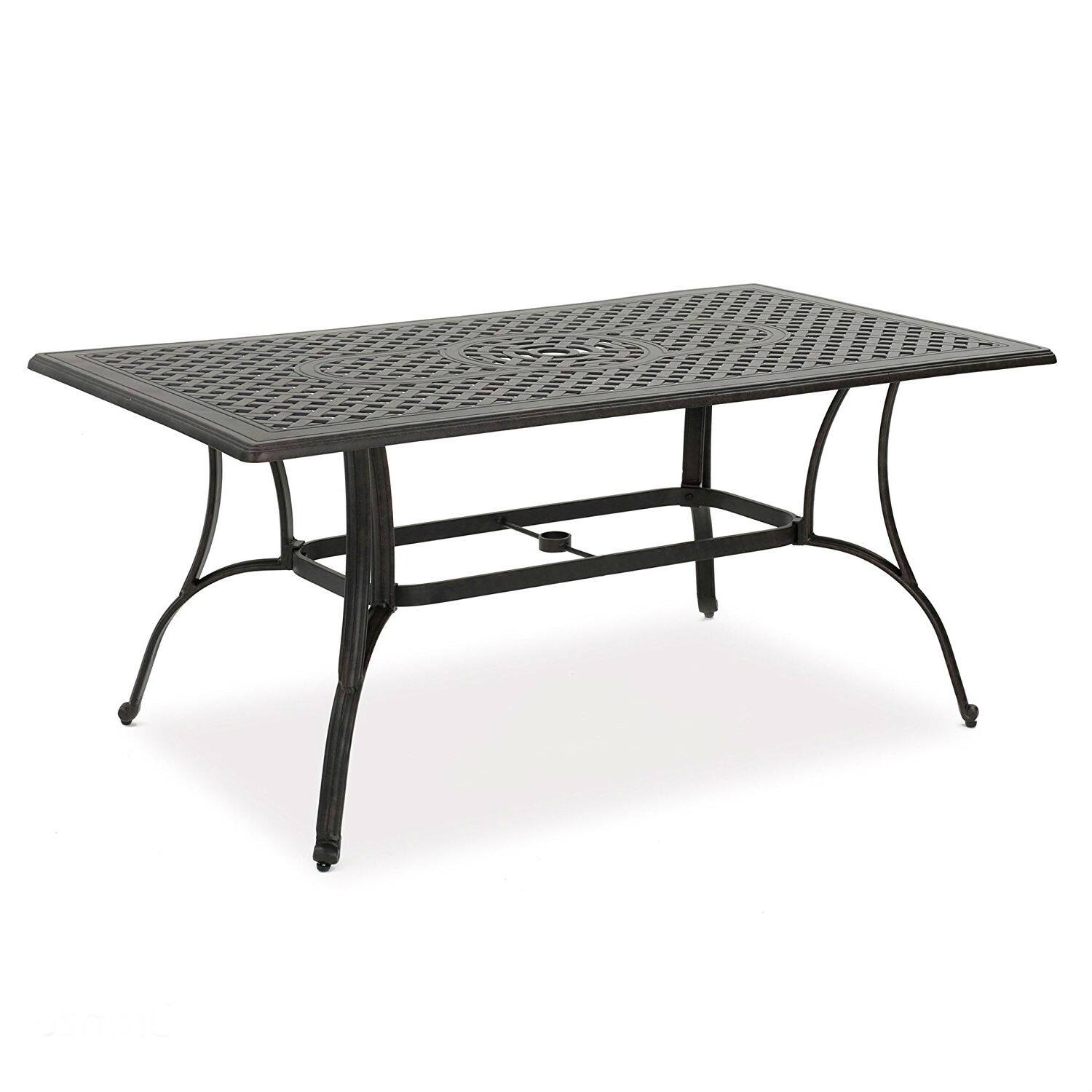 Front. Hivvago - Cast Aluminum 40 x 70 inch Outdoor Dining Table in Bronze - Bronze.