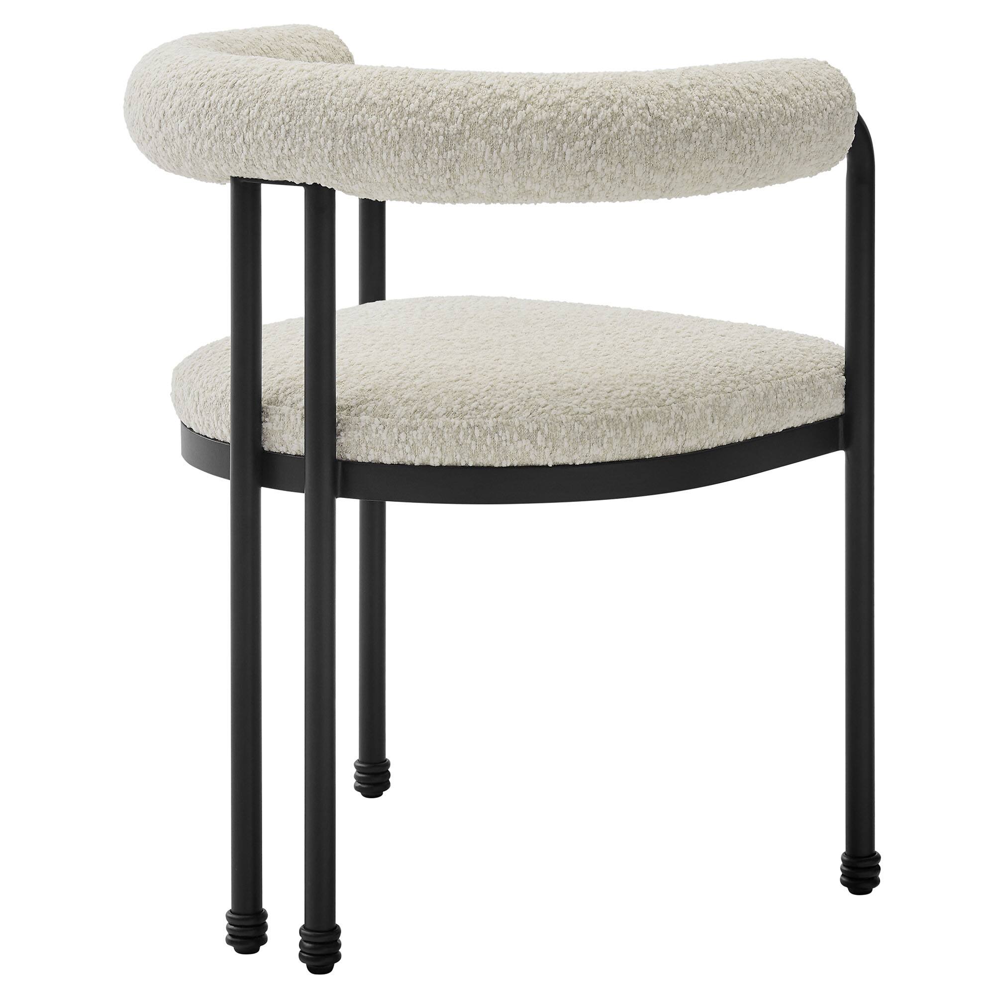 Alt View 1. Modway - Turin Curved Back Boucle and Metal Dining Accent Chair by Modway - White.