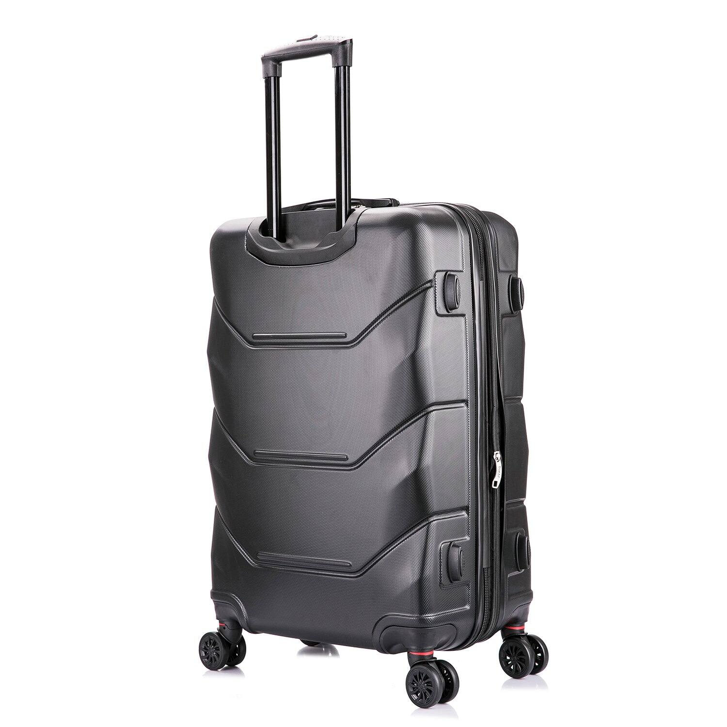 Back. DUKAP - Zonix Lightweight Hardside Spinner Luggage 26" Luggage - BLACK.