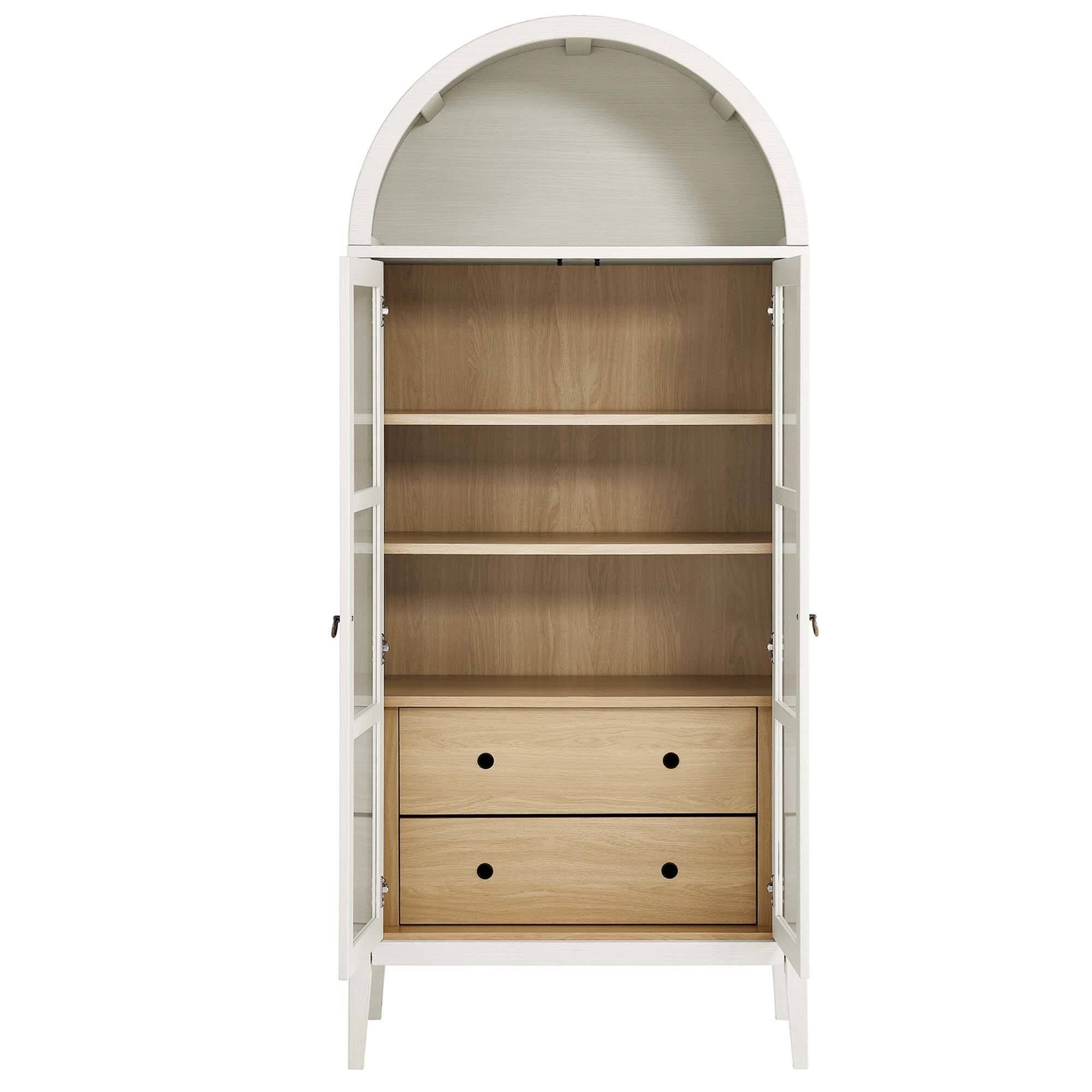 Alt View 4. Modway - Nolan Tall Arched Storage Display Cabinet by Modway - White Oak.