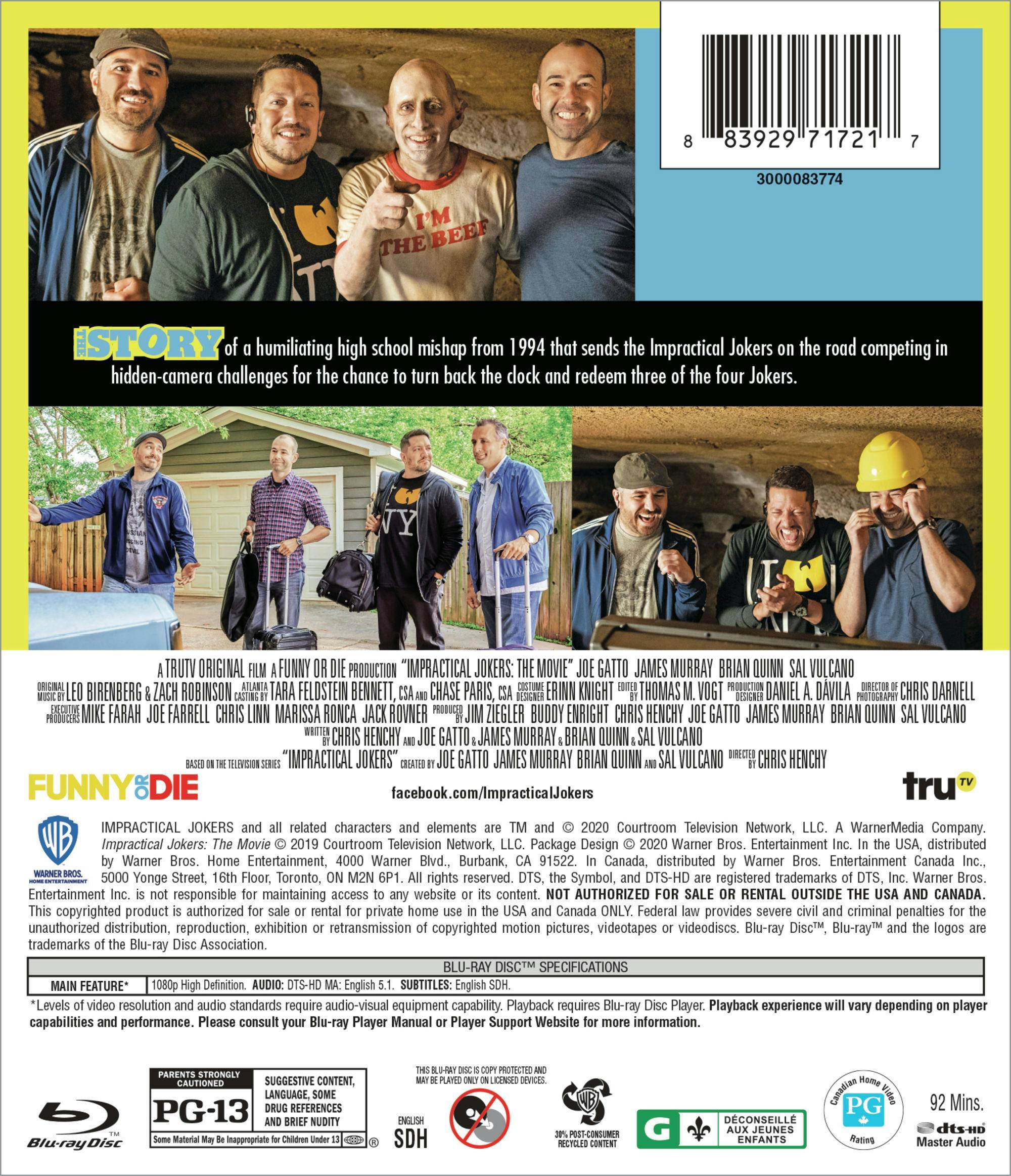 Back. Impractical Jokers: The Movie (Blu-ray) [Blu-ray].