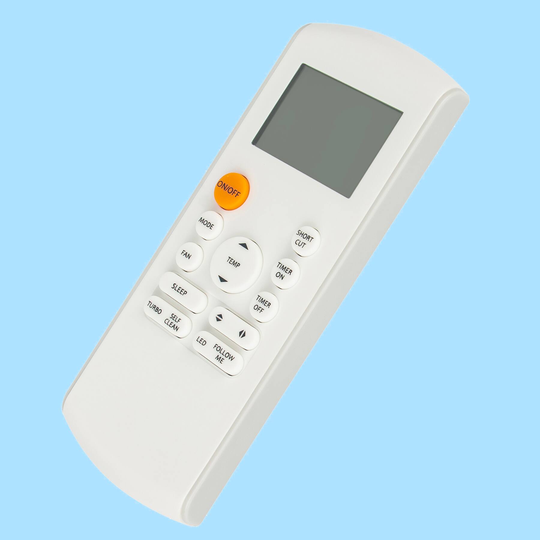 ON/OFF MODE SHORT CUT FAN TEMP TIMER ON SLEEP TURBO TIMER OFF SELF CLEAN LED FOLLOW ME