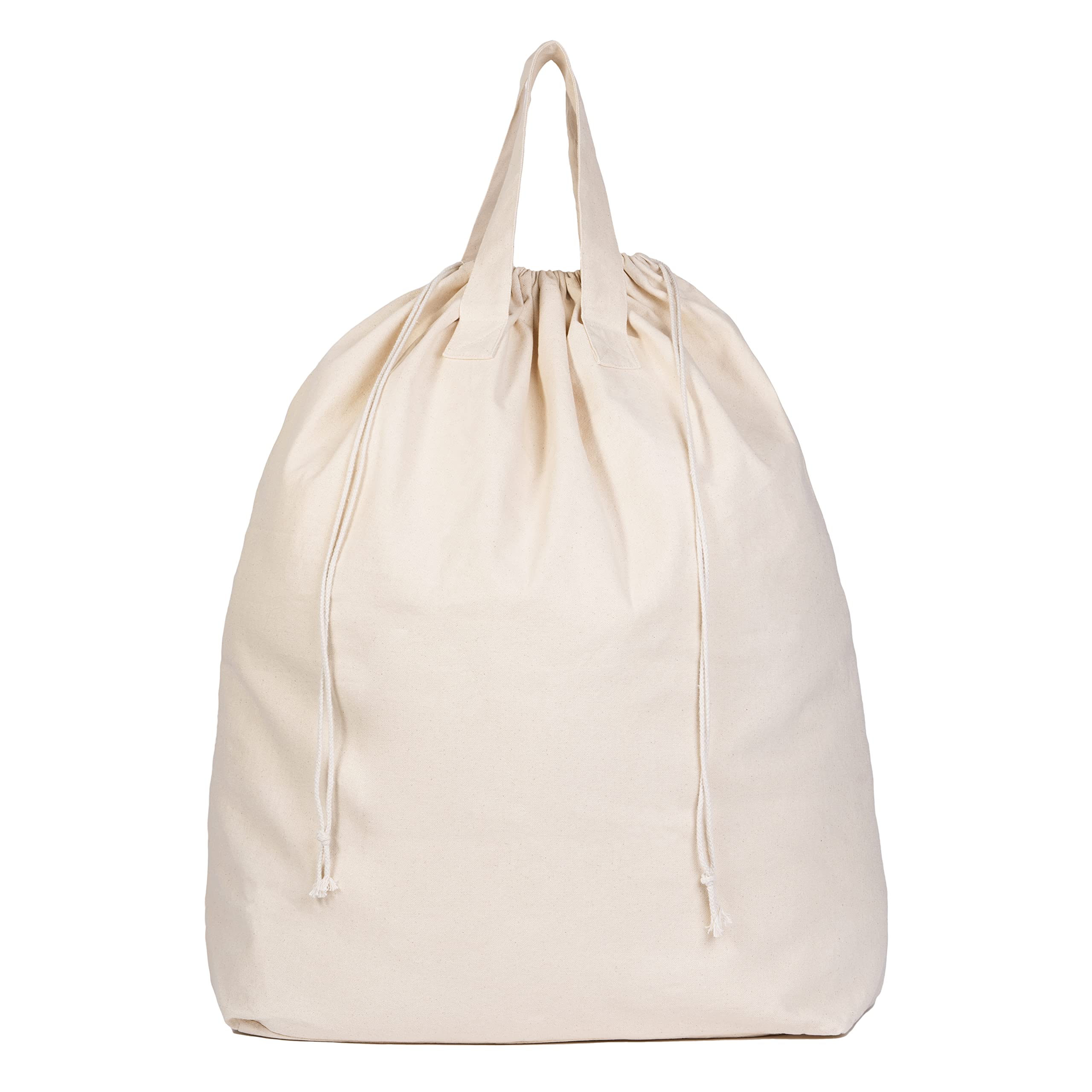 Front. DORLUKFU - College Dorm Laundry Bags - Versatile and Heavy Duty College Laundry Hamper Liner with Drawstring - Canvas Laundry - Neutral.