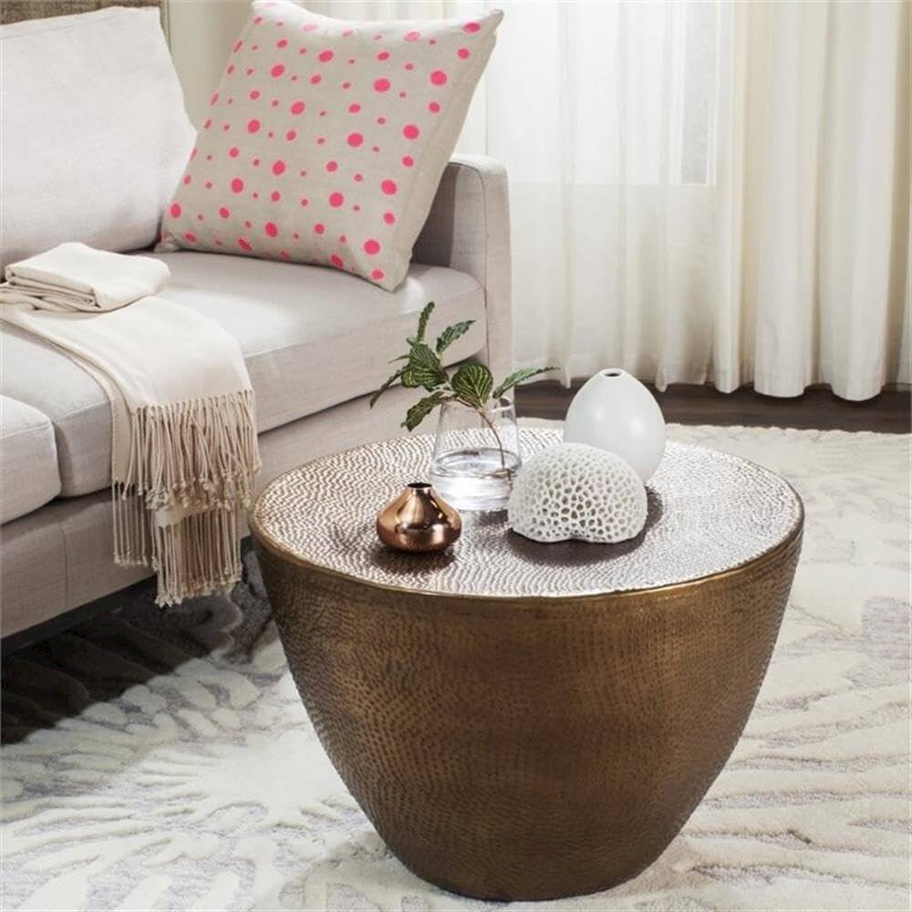 Back. Safavieh - Safavieh Home Collection Myrtis Brass Coffee Table - Gold.