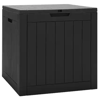 Front. Costway - Costway 30 Gallon Deck Box Storage Container Seating Tools Organization Deliveries - Black.