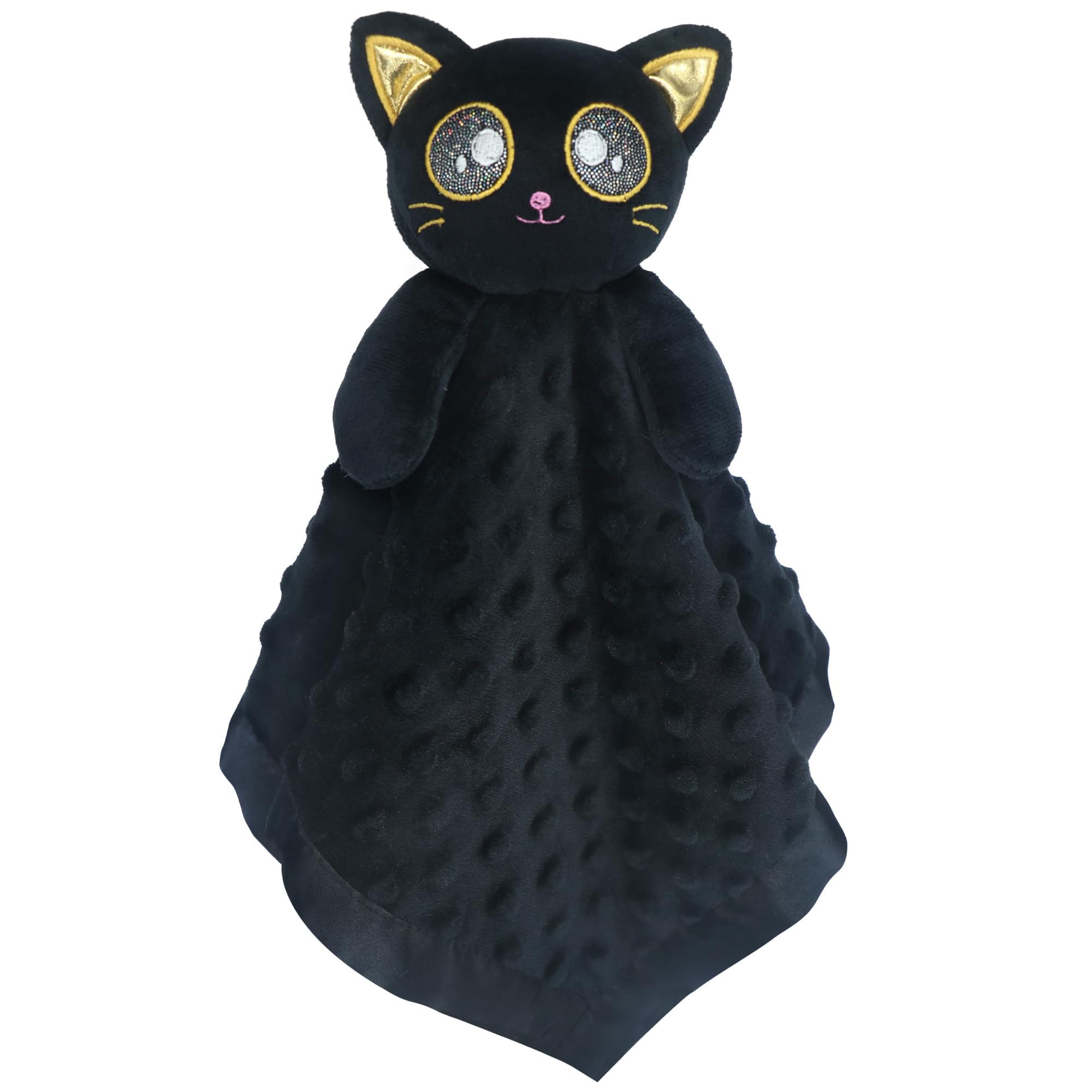 Pacoar Cade - Security Blanket Loveys For Snuggle Plush Octopus Stuffed Animal Gifts And 100% PolyesterPremium Material: Thesecurity - Black Cat