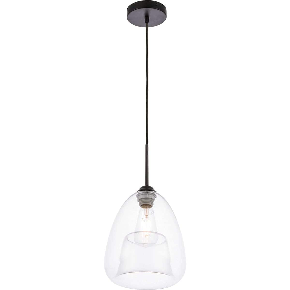 Living District - Kason 1 light pendant - Black And Clear Glass price history on PriceWatchPro