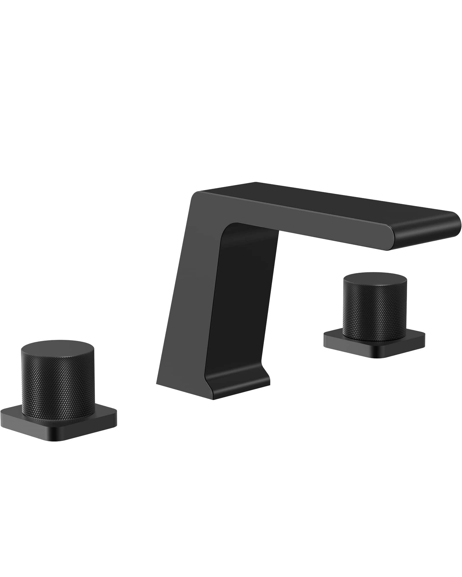 3‑Hole Waterfall Bathroom Sink Faucet with Dual Handles, and Wide Spout for Modern Vanity Spaces