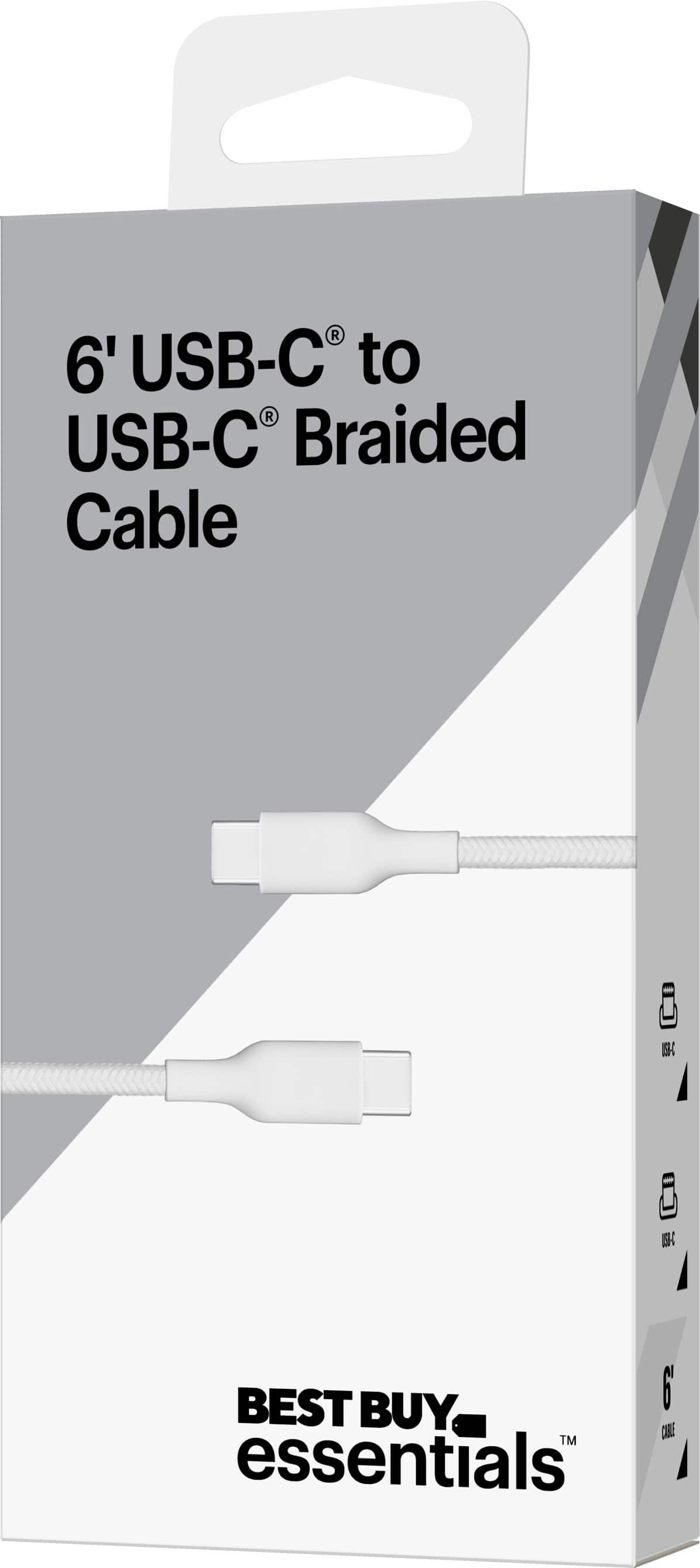 Best Buy Essentials 6' USB-C to USB-C Braided Cable
