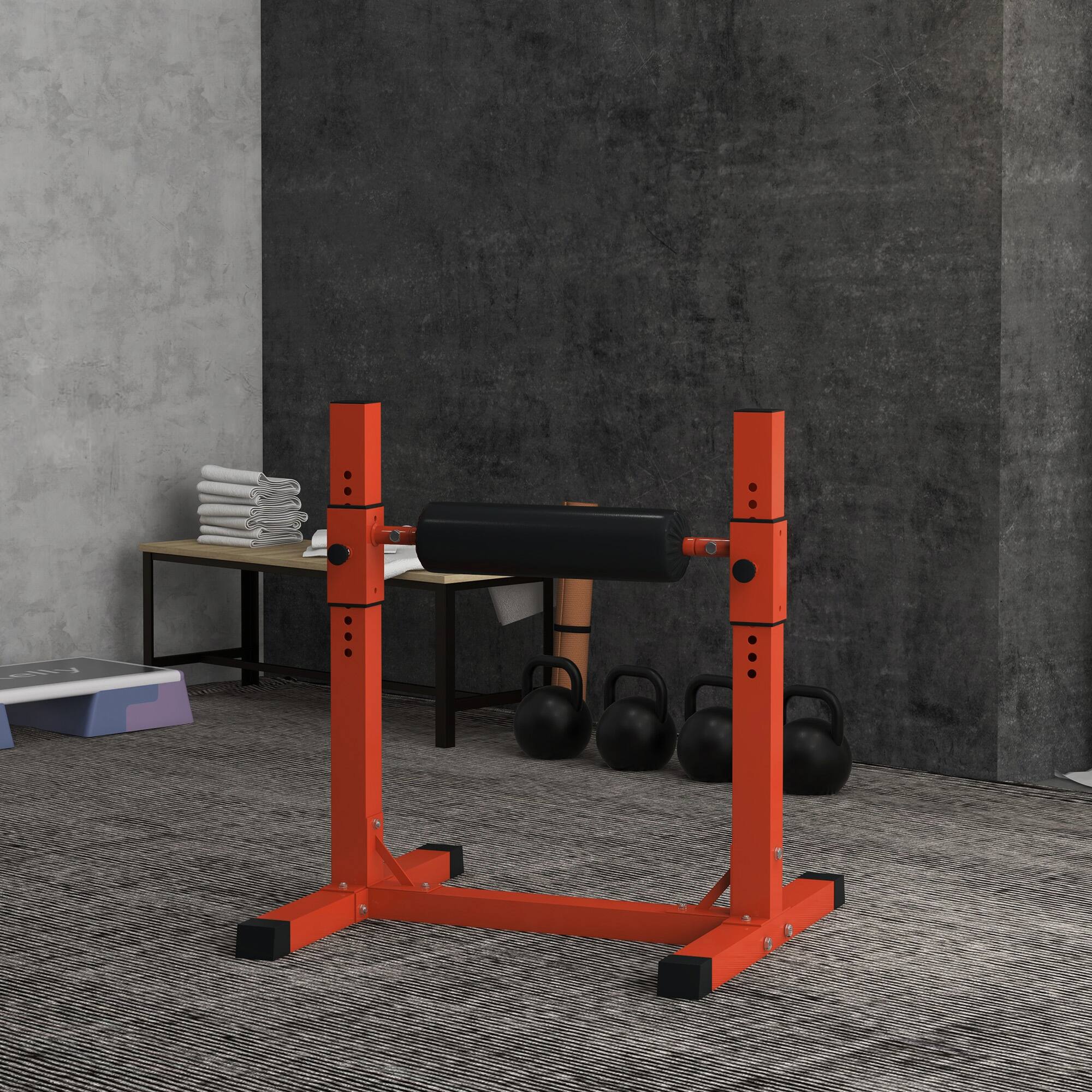 Alt View 1. Soozier - Bulgarian Split Squat Stand, Single Leg Squat Stand, 12-Level Adjustable Squat Roller for Lower Body Strength Training - Red.