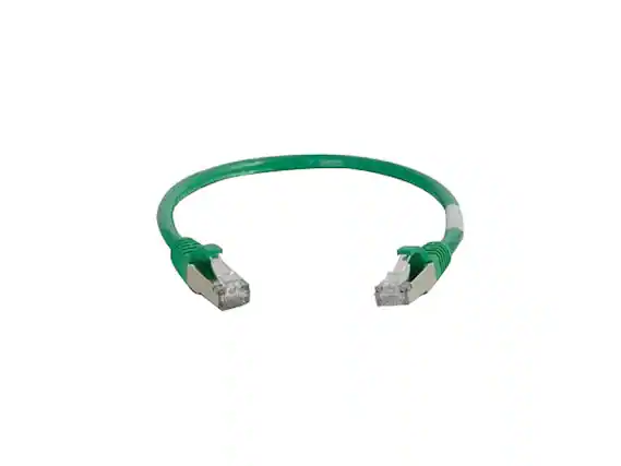 Front. Cables to Go - C2G 00982 Cat6 Cable - Snagless Shielded Ethernet Network Patch Cable, Green (6 Inches).