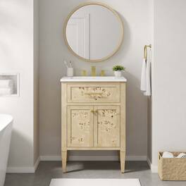 Elysian Bathroom Vanity Basin Included by Modway - White Burl