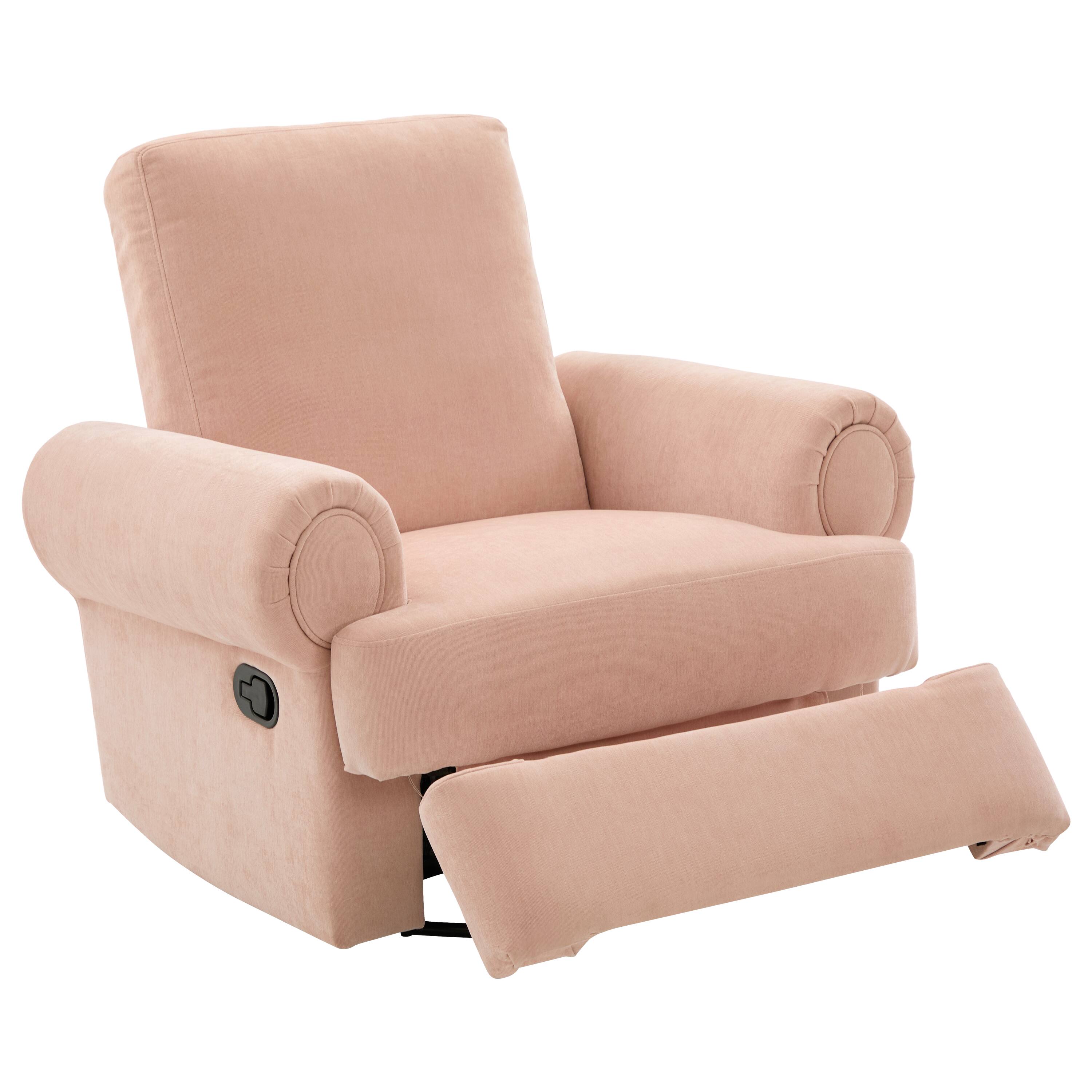 Alt View 4. TinyHomie - Manual Recliner Sofa Swivel Recliner Rocker Chair with Adjustable Backrest for Living Room Bedroom or Nursery Pink - Pink.