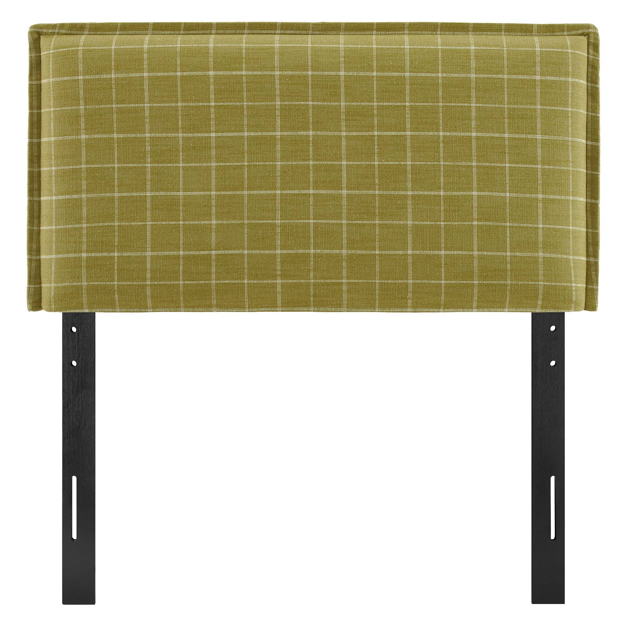 Alt View 2. Modway - Camille Checkered Linen Blend Headboard by Modway - Artichoke Windowpane Check.