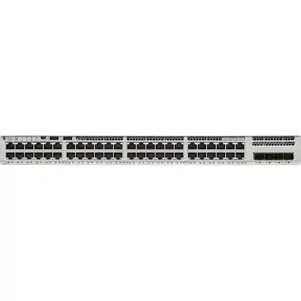 Front. Cisco Consumer Products - Cisco Catalyst 9200L48-port Partial PoE+ 4x1G Uplink Switch, Network Essentials - 48 Ports - Manageable - 3 Layer - Unknown.