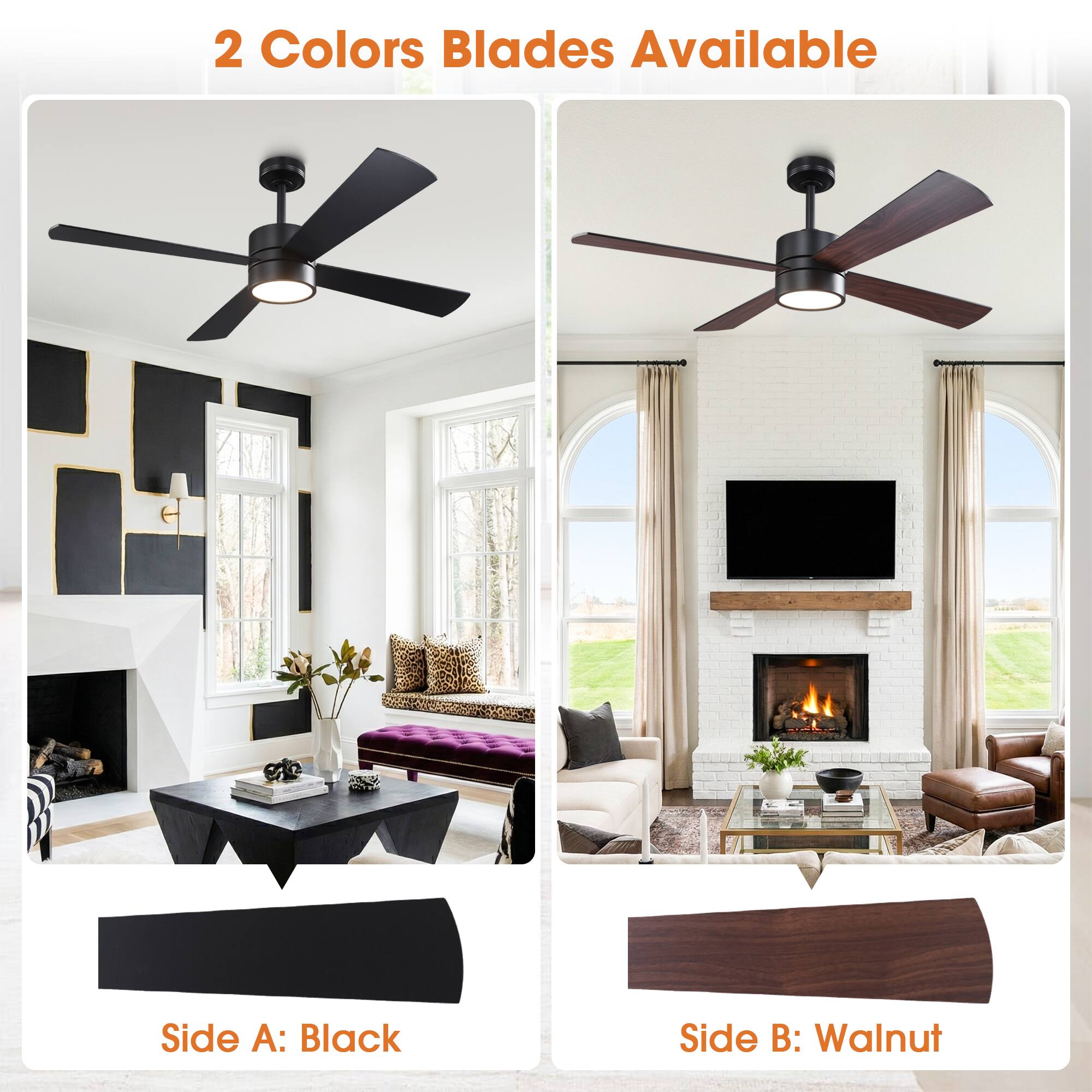 2 Colors Blades Available

Side A: Black

Side B: Walnut