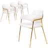 LeisureMod - Axis 4-PCS Elegant Dining Chair with Sturdy Stainless Steel Frame & Protective Floor Glides - White