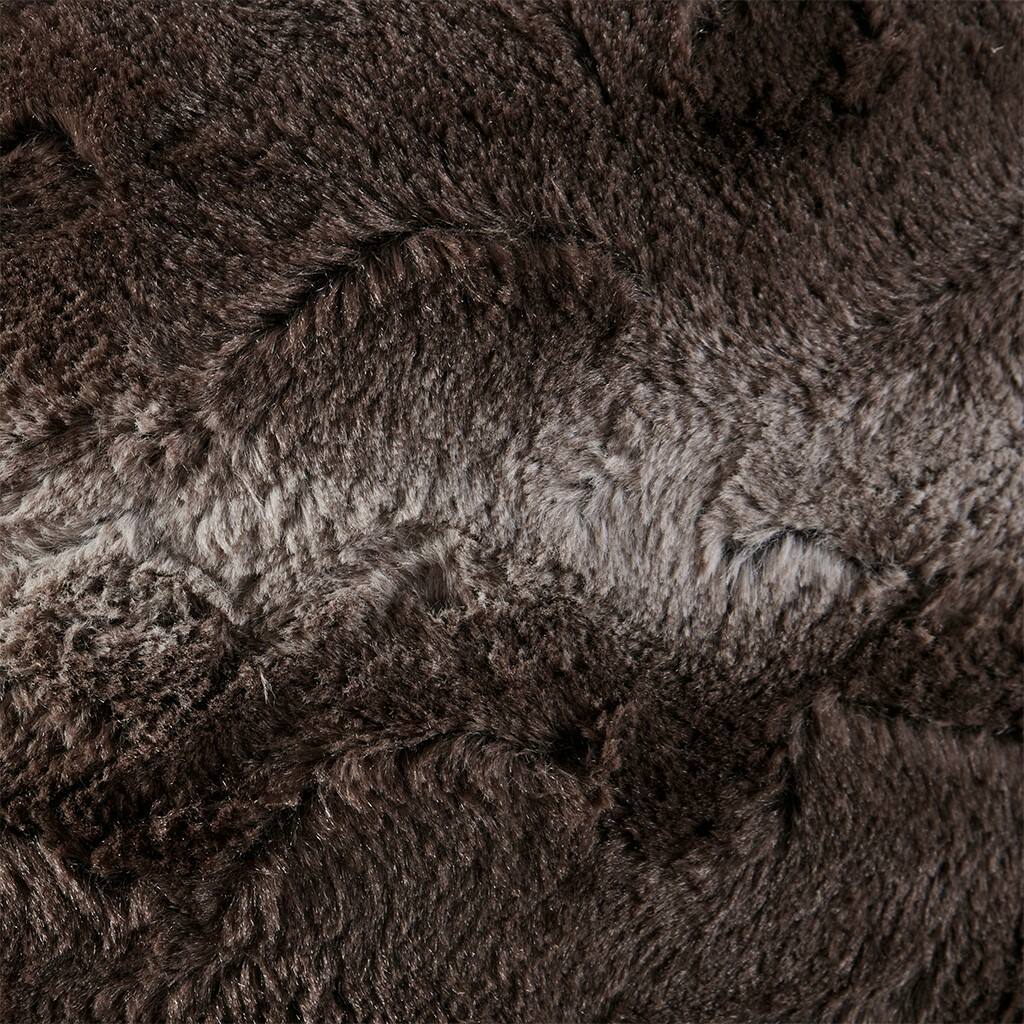 Alt View 5. Gracie Mills - Gracie Mills Shawn Faux Brushed long Fur Square Pillow - Brown.