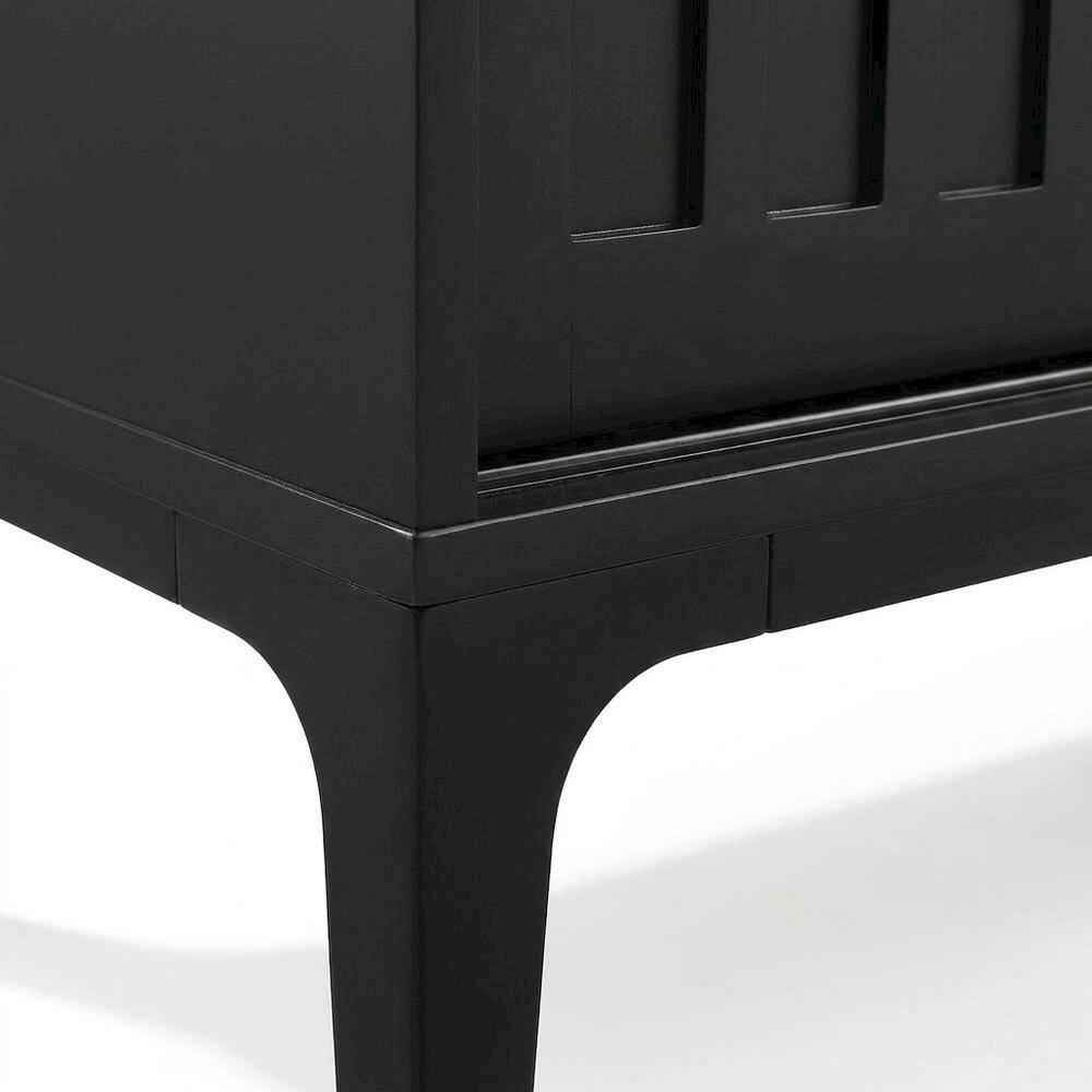 Alt View 3. FurniFact - Large record player cabinet with vinyl storage in modern design - Matte Black.