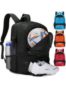 Live At Space - Soccer Bag - BackpackBackpack Volleyball Basketball, with Ball Compartment and Separate Cleat - Black