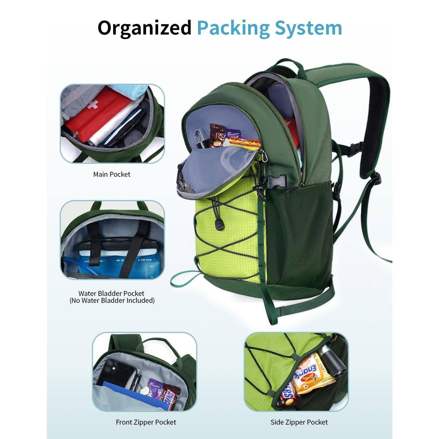 Cozy Serene Small Hiking Backpack For Men Women 20l Lightweight Travel ...