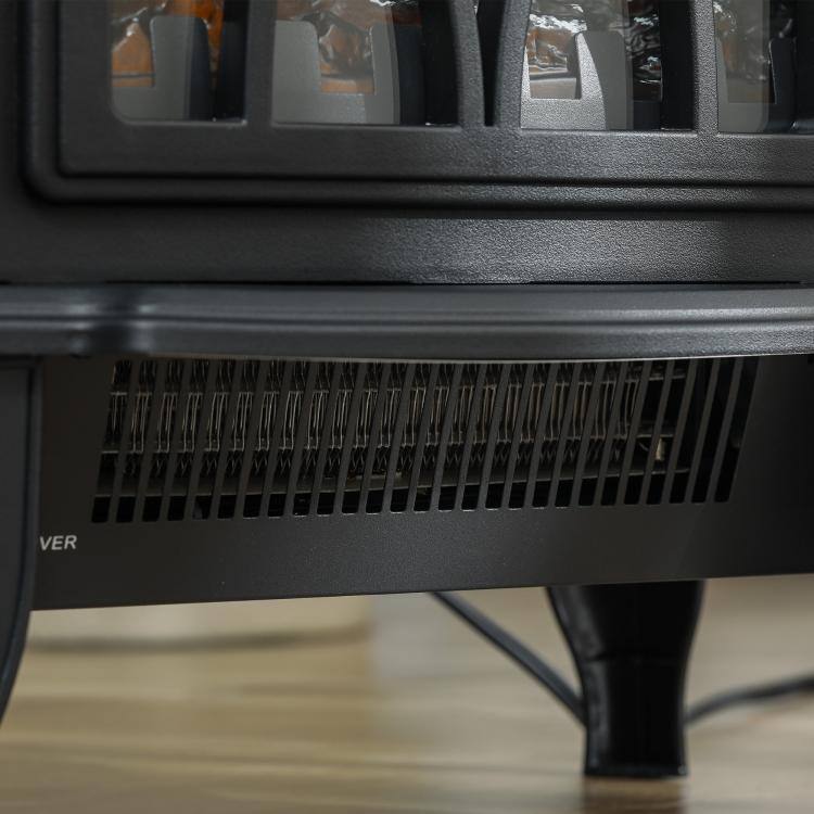 Alt View 9. PULUZ - Electric Fireplace Heater, Freestanding Fireplace Stove with Realistic Flames Overheating Protection 750W/1500W - Black.