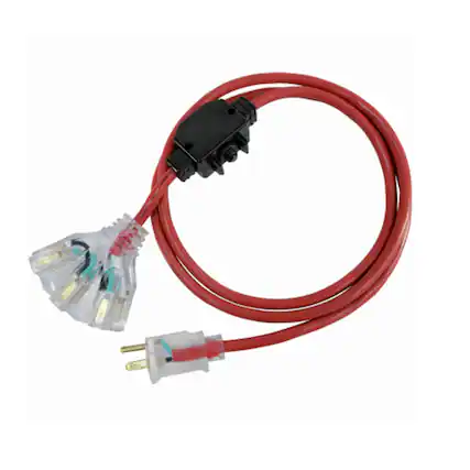 Front. Master Electrician - Master Electrician 25 Feet Outdoor Extension Cord with Inline Circuit Breaker - Red.