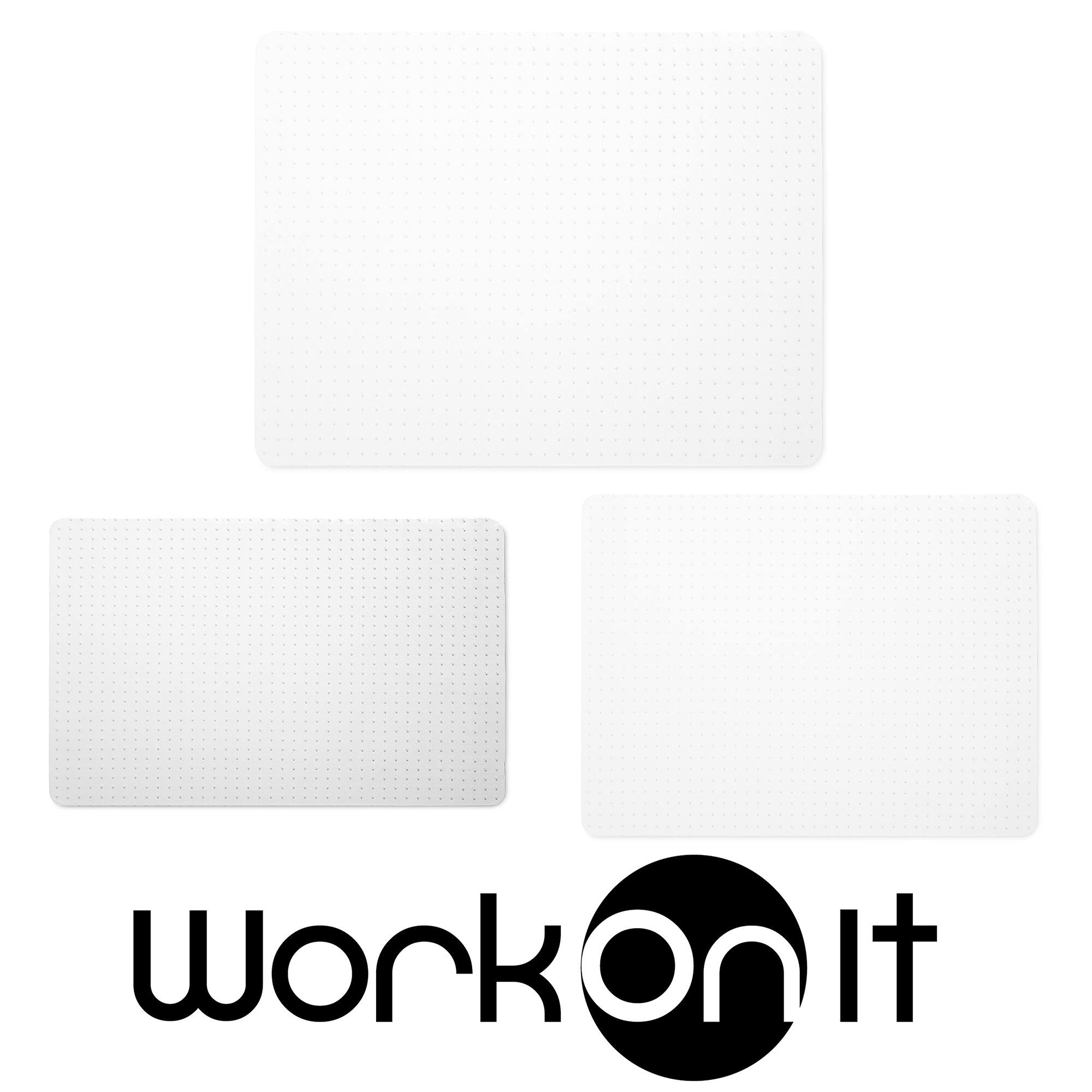 Alt View 3. WorkOnIt - Office Desk Chair Floor Mat - Clear - Clear.