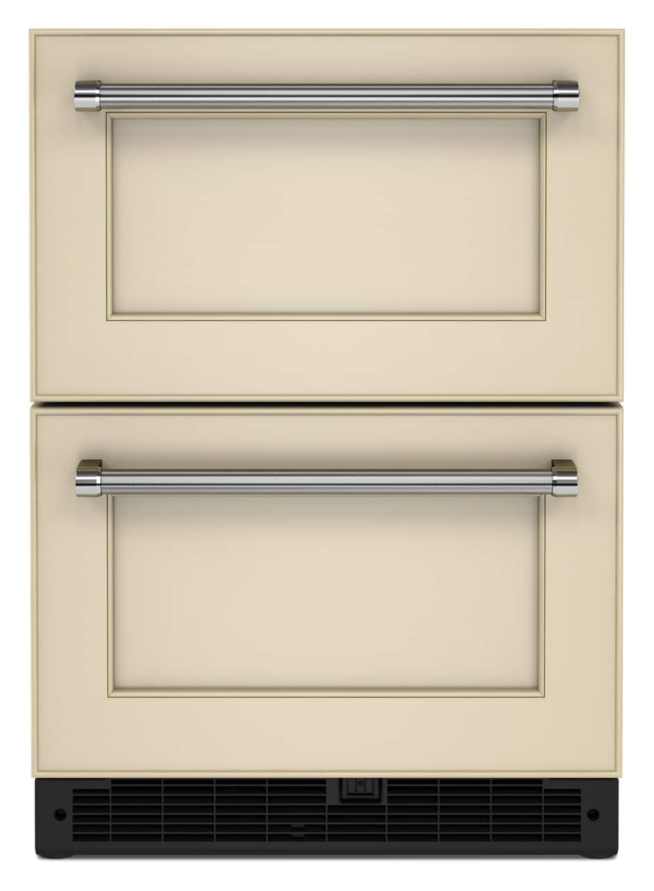 Front. KitchenAid - 4.40 Cu. Ft. Built-In Mini Fridge with Double-Drawer Refrigerator - Custom Panel Ready.