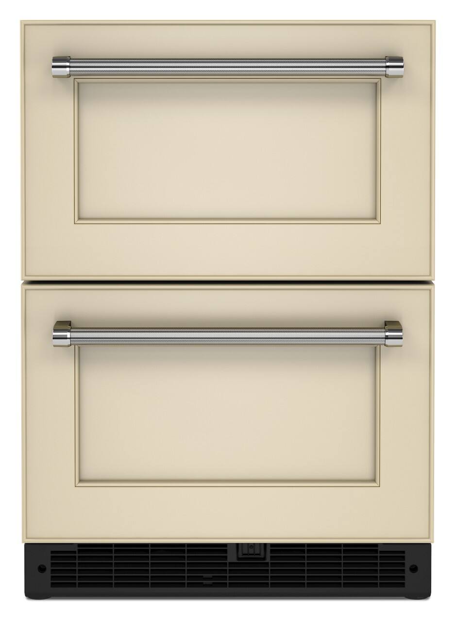 KitchenAid - 4.40 Cu. Ft. Built-In Mini Fridge with Double-Drawer Refrigerator - Custom Panel Ready