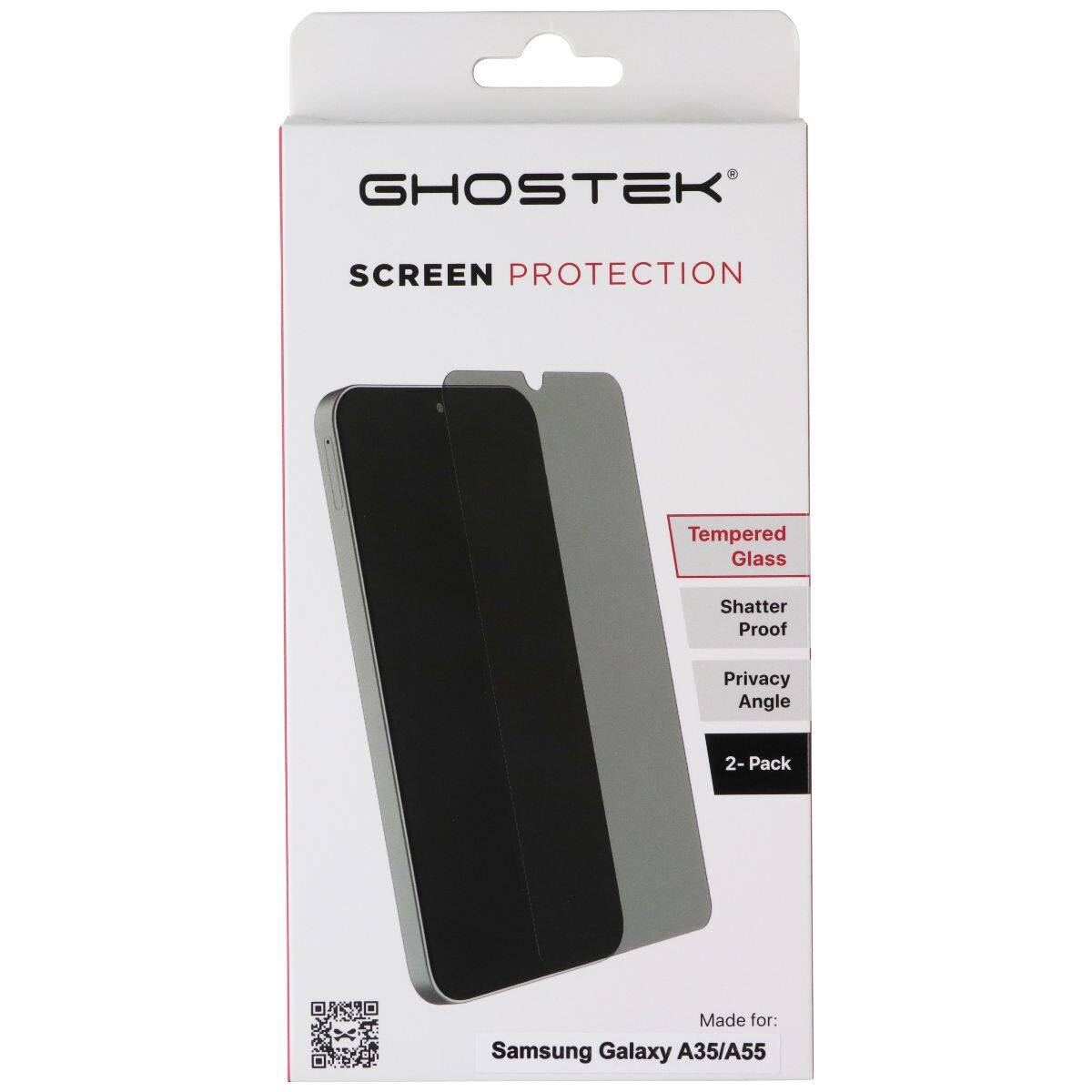 GHOSTEK SCREEN PROTECTION Tempered Glass Shatter Proof Privacy Angle 2-Pack Made for: Samsung Galaxy A35/A55