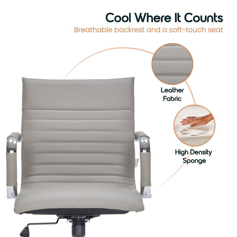 Cool Where It Counts, Breathable backrest and a soft-touch seat, Leather Fabric, High Density Sponge