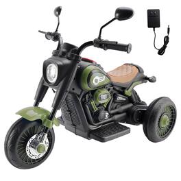 Topteng - 6V 3-Wheel Kids Ride-On Motorcycle with Colorful Lights & Music, Green for Ages 3-8