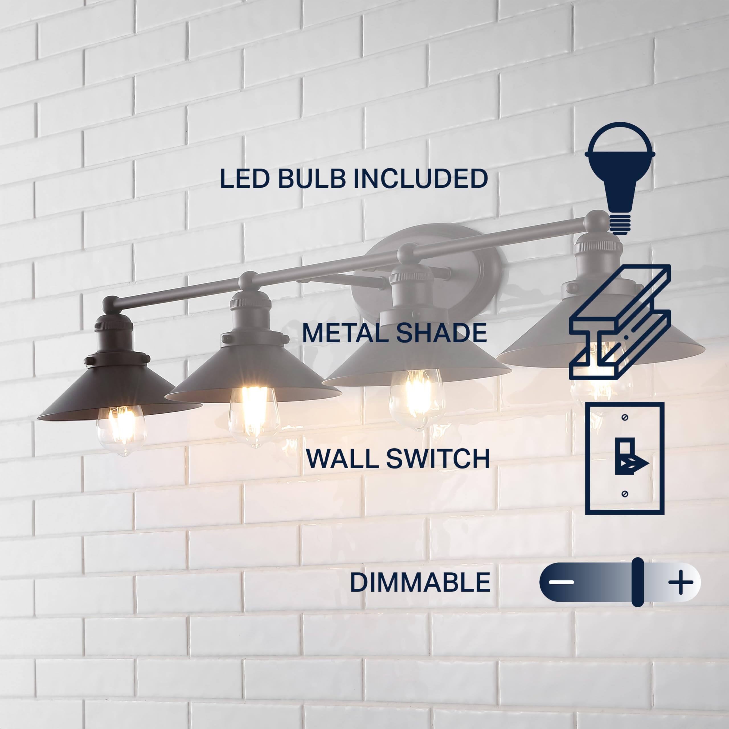 LED BULB INCLUDED  
METAL SHADE  
WALL SWITCH  
DIMMABLE